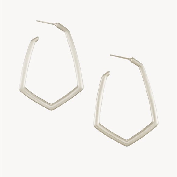 🎉HP🎉NWT Kendra Scott Lonnie Silver Hoop Earrings - Picture 2 of 3